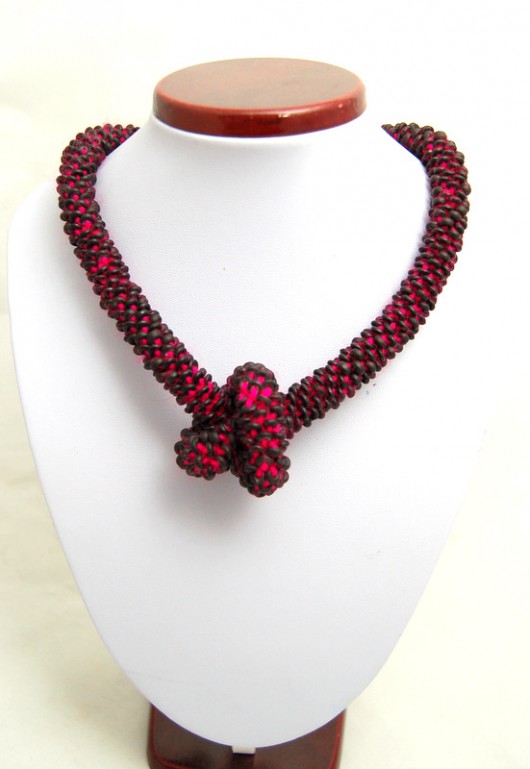 Naszyjnik szydełkowy Pink Snake martazare