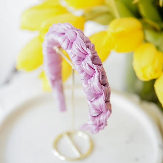 opaski do włosów Jedwabna opaska węzełki lila