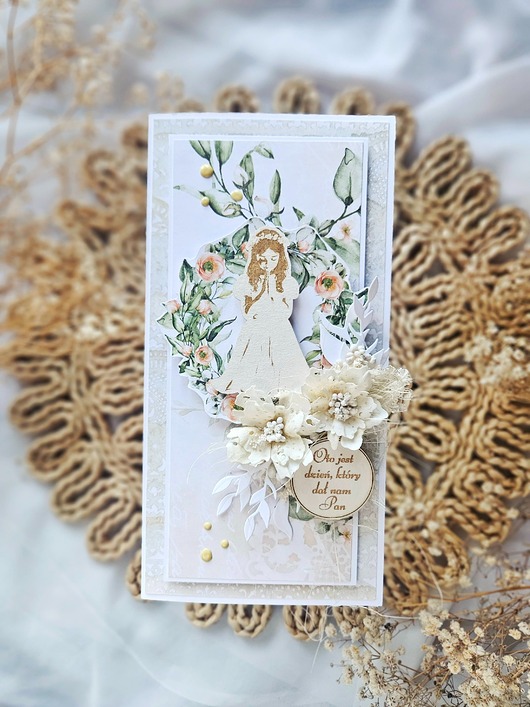 kartki na komunię Kartka komunijna dla dziewczynki