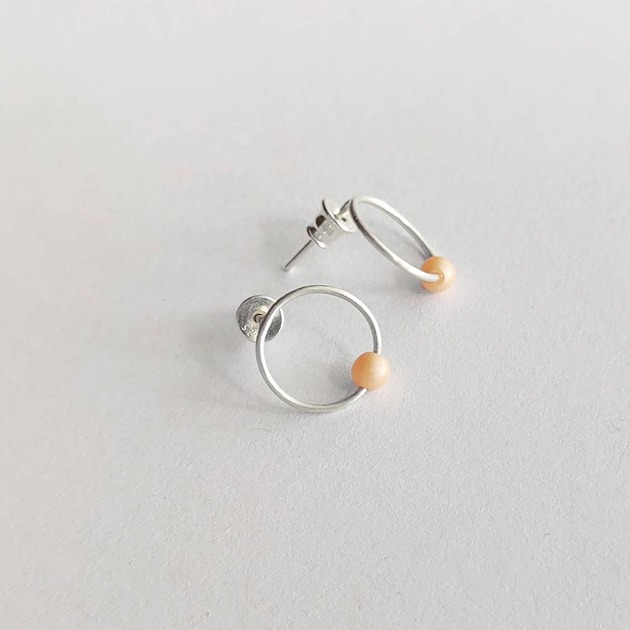 kolczyki z kamieniami Kolczyki OKRĄG