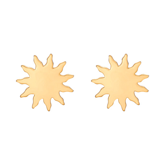 kolczyki pozłacane Złote kolczyki słoneczka
