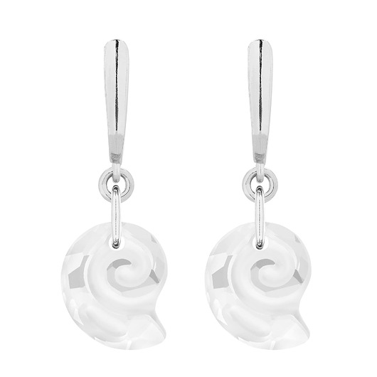 kolczyki swarovski Srebrne kolczyki z muszelkami SWAROVSKI CRYSTAL