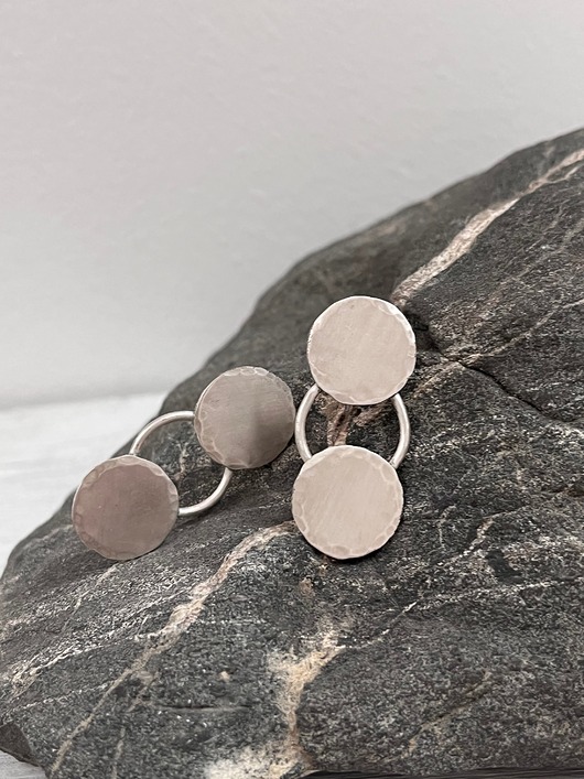 kolczyki wire wrapping Planety - Srebrne kolczyki