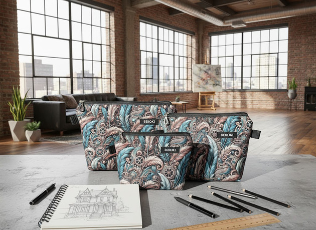 kosmetyczki Kosmetyczka turkusowa Stimpunk rozmiar do wyboru S / M / L