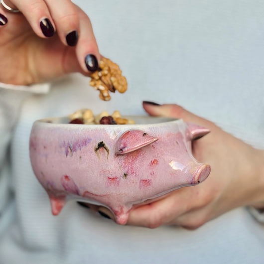 miski i misy Miseczka Różowa Świnka Ceramiczna
