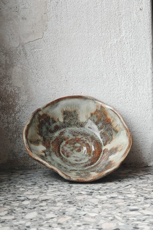 miski i misy Miska brązowo - beżowa