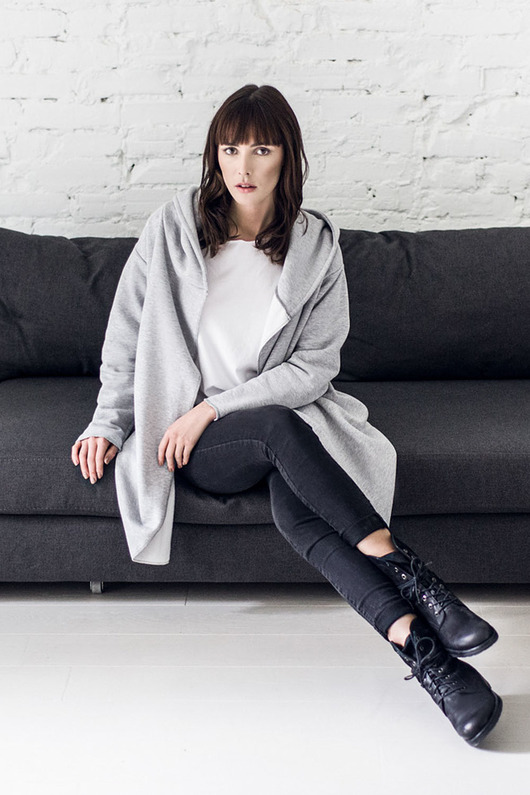 LADY GREY HOOD Bluzo-Płaszcz GAU great as You