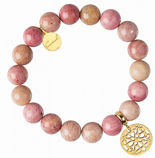 Bransoletka z rodonitu i srebra 925 pozłacanego Coccola JEWELLERY