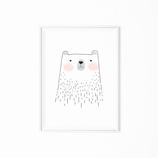 Plakat skandynawski Polar Bear Miś Polarny myscandi