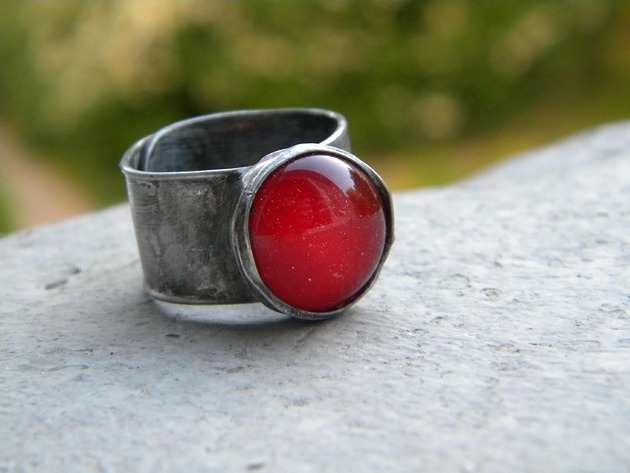 Pierścionki srebrne Świetlista czerwień   - pierścionek
