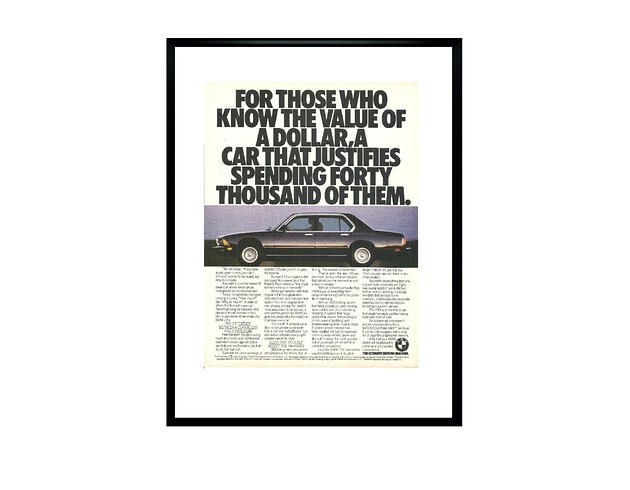plakaty Plakat Oprawiona reklama BMW 735i, lata 80te