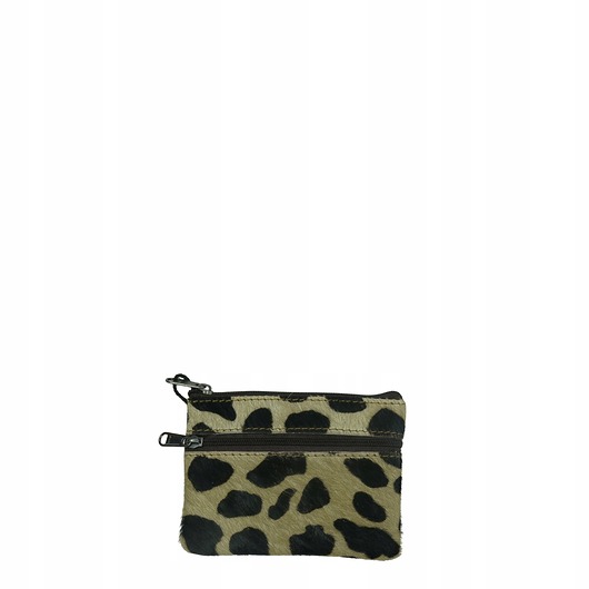 portfele damskie Saszetka skórzana bilonówka skóra naturalna na klucze bilon poręczna OLIVKA