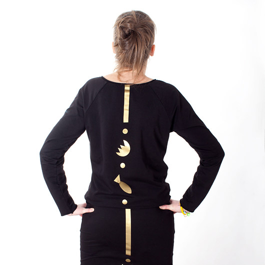Bluza Czarno Złota ROWNABABKA
