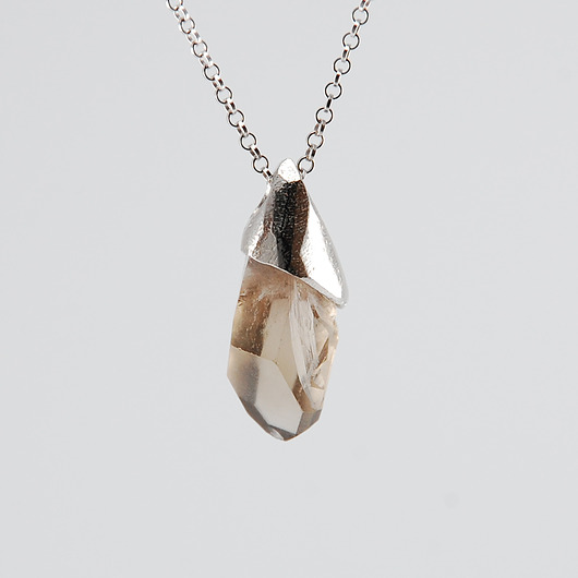 srebrne naszyjniki Naszyjnik z Kwarcem Dymnym