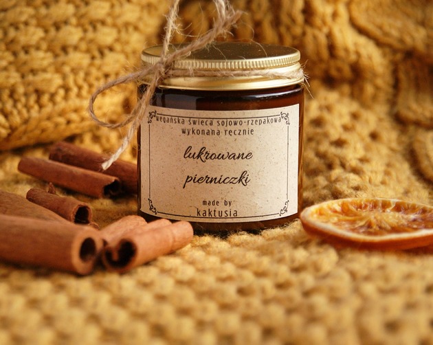 świeczniki i świece LUKROWANE PIERNICZKI - świeca 120ml