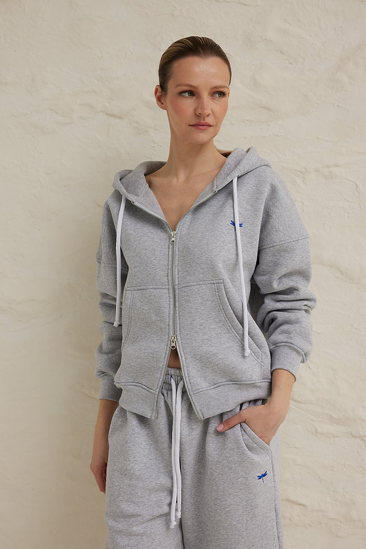 bluza z kapturem damska Bluza BAE gray