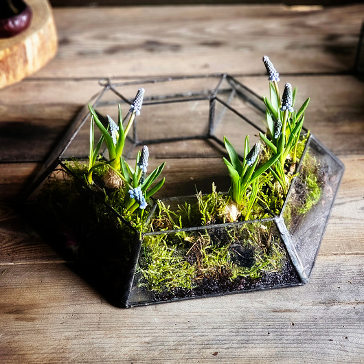 wianki bożonarodzeniowe Wianek geometryczny ze szkła