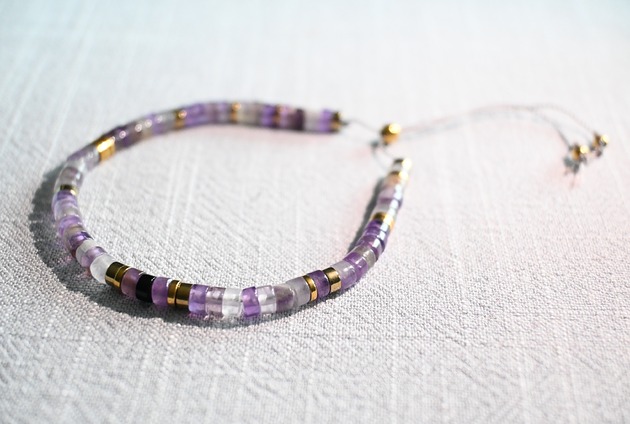 bransoletki z kamieni naturalnych Bransoletka z kamieniami naturalnymi "Intuicja": Ametyst z Hematytem