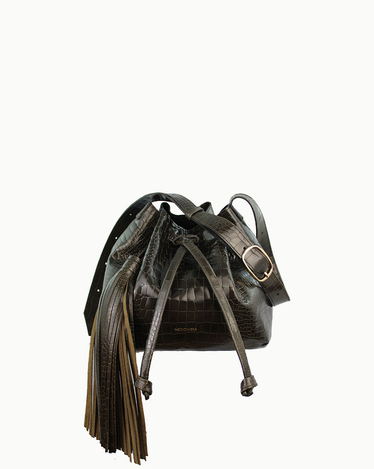 torby na ramię "Le sac" zielony krokodyl, edycja limitowana