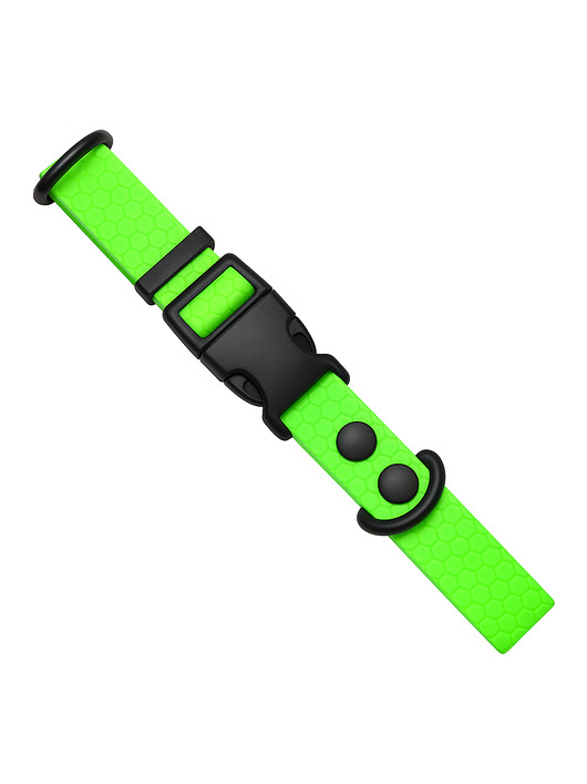 smycze i obroże dla psów i kotów Obroża dla psa regulowana wodoodporna hexa NEON ZIELONA 40-55cm taśma 2cm M