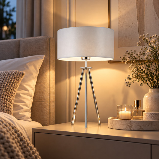lampy stołowe Lampa stojąca na trójnogu ALTA z abażurem