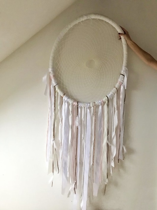 łapacze snów Łapacz snów biały eko boho duży owal