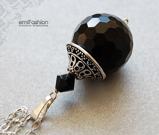 Onyks i kryształ Swarovski w srebrze MAREMI Jewelry