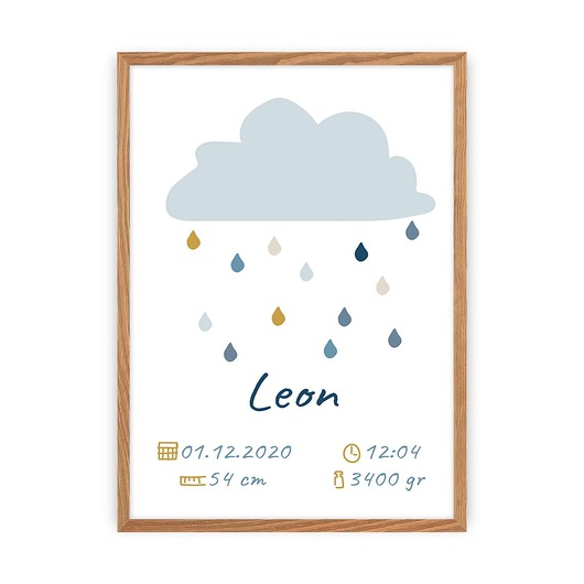 obrazy i plakaty do pokoju dziecięcego Metryczka Rain of Happiness 30x40