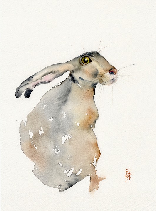 obrazy Oryginalna akwarela. Zając