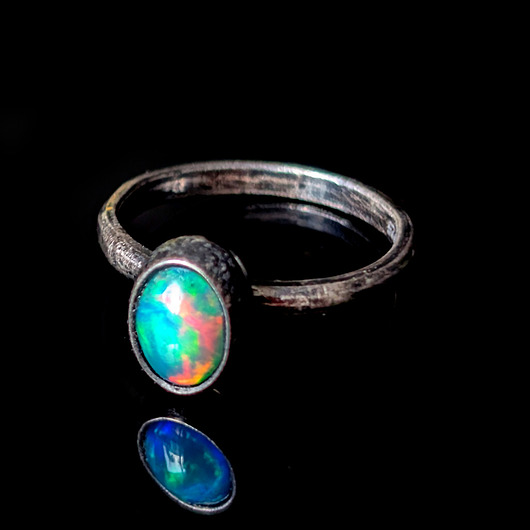 pierścionki srebrne Pierścionek Little rainbow- opal