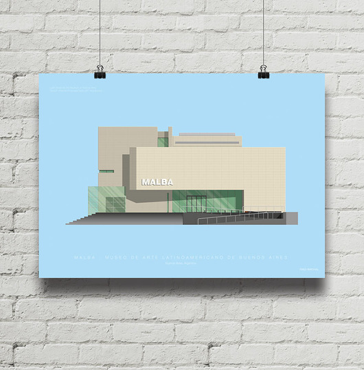 Muzeum MALBA Buenos Aires - plakat giclee art minimalmill