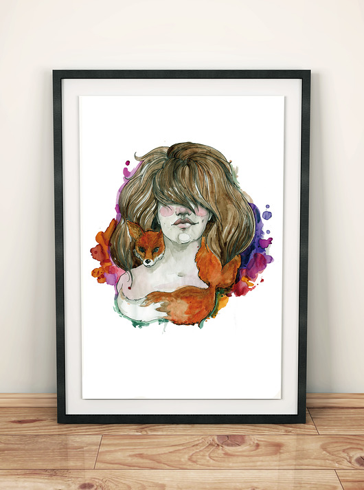 Plakat- ilustracja LISICA 30x40cm Illunova