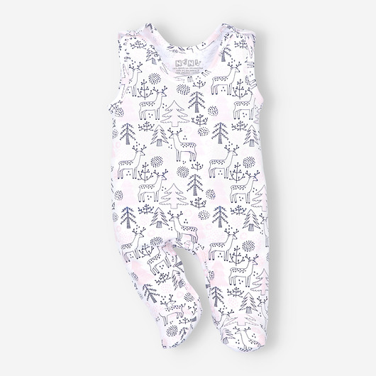 body i śpiochy niemowlęce Śpiochy niemowlęce JELONKI z bawełny organicznej dla dziewczynki 