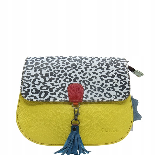 torby na ramię Torebka damska klasyczna odpinany wymienny chwost brelok OLIVKA