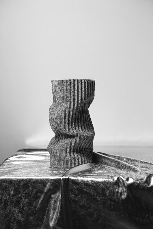 wazony Teksturowany wazon ze szklanym wkładem  Druk 3D