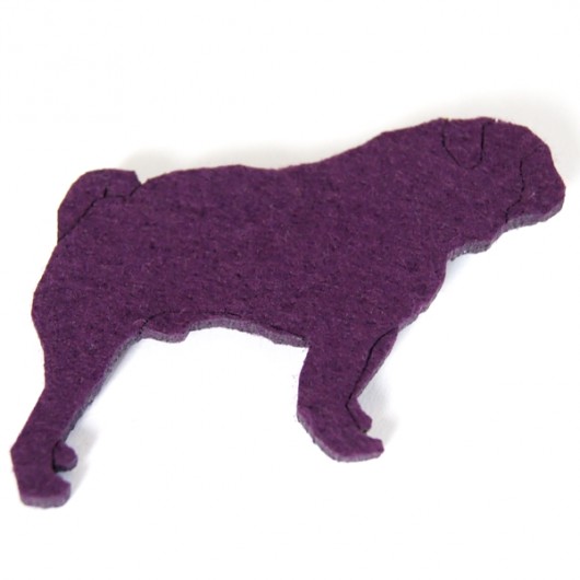 Born in 80&#039;s - broszka fioletowy mops Pink Pug Design