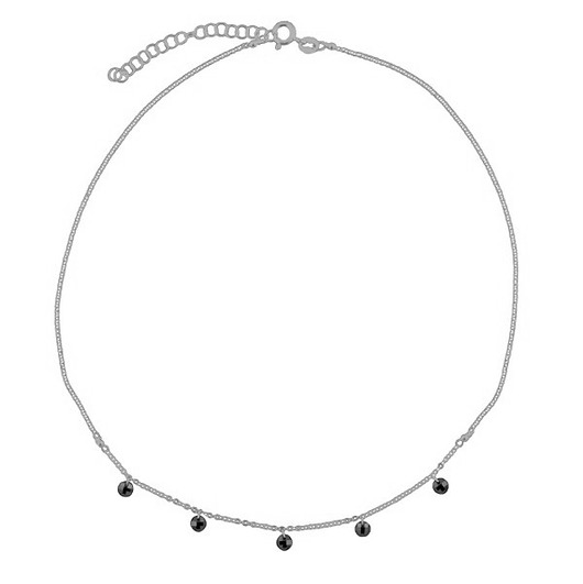 Srebrny naszyjnik choker z cyrkoniami czarnymi ATdiament