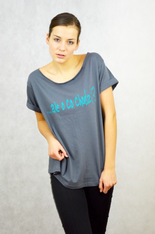 ALE O CO - Koszulka Oversize szeroki dekolt T-sh GAU great as You