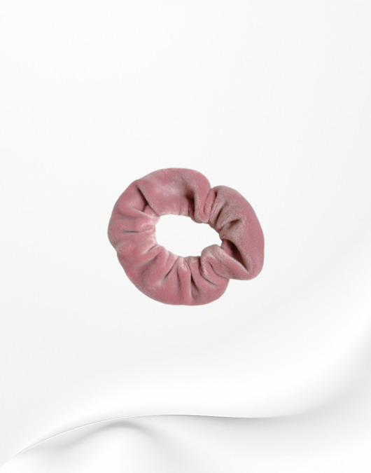 gumki do włosów Scrunchie gumka frotka wąska welurowa różowa