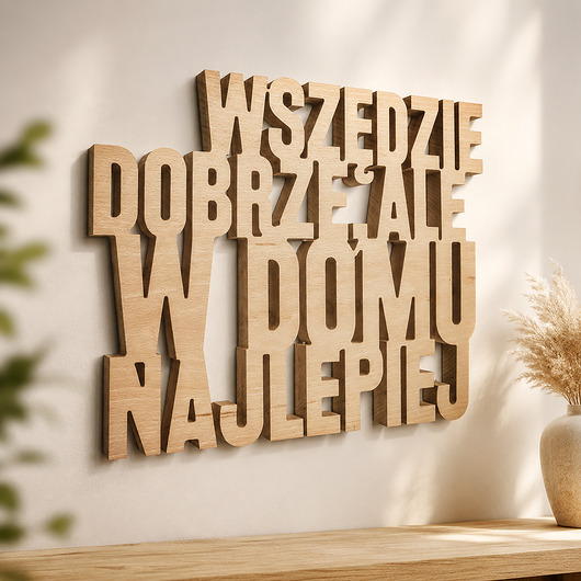 napisy dekoracyjne i tabliczki Wszędzie dobrze, ale w domu najlepiej - napis