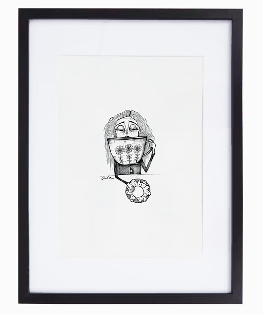 grafiki i ilustracje Kawa i pączek