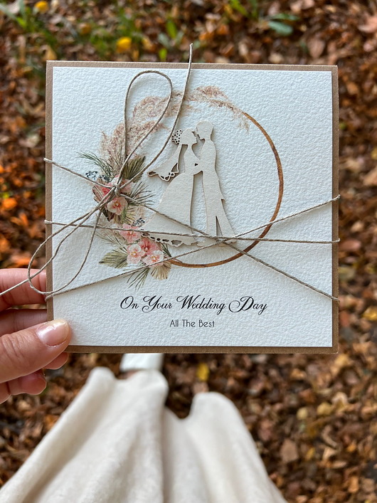 zaproszenia i kartki na ślub Kartka ślubna wedding card on your Wedding Day boho