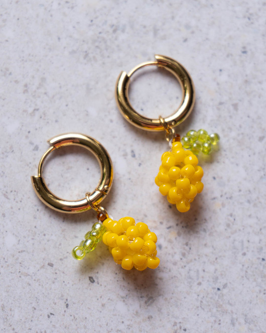 kolczyki szklane Kolczyki cytrynki