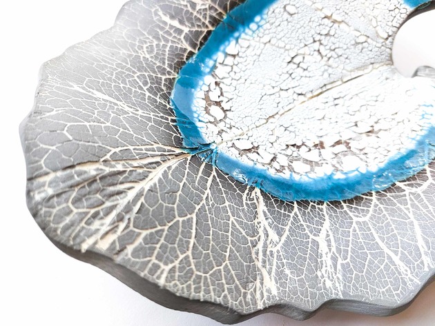 patery i talerze Patera dekoracyjno BIG LEAF- szara