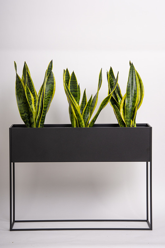 kwietniki Donica metalowa Rodos x-long 60 cm CZARNA
