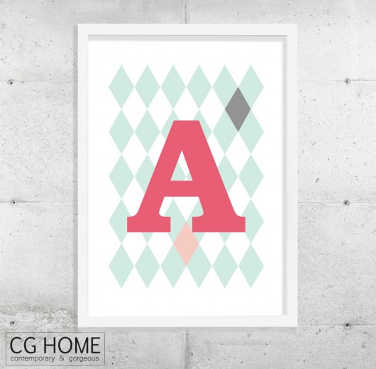A plakat 30cm x 40cm GRAFIKA literki TYPOGRAFIA Cghome