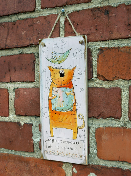 Ozdoby na ścianę Deseczka z sentencją "Zasypiaj z marzeniami. Budź się z planami"