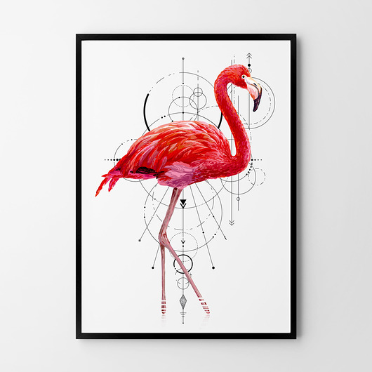 Plakat Flaming A4 - 21 x 29,7 cm HOG STUDIO