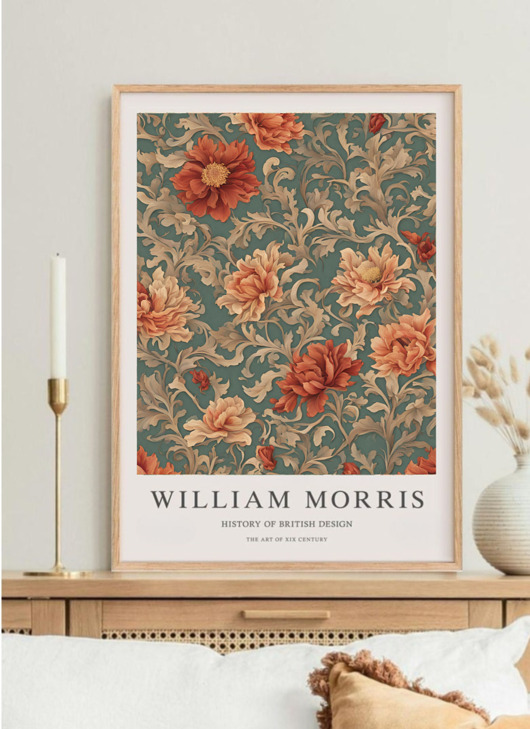 plakaty PLAKAT dekoracyjny ,kwiaty  William Morris, wystawowy