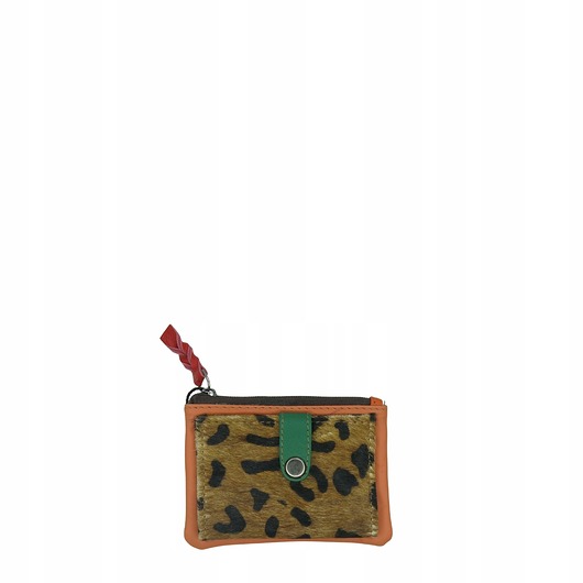 portfele damskie Portfel portfelik mały skórzany miejsce na bilon karty eko OLIVKA